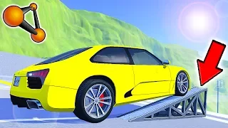 СУМАСШЕДШАЯ БОЧКА НА МАШИНЕ С РАЗГОНА В BEAMNG DRIVE