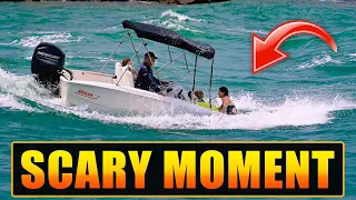 BOAT SINKING AT HAULOVER INLET ! | DAD PUTS FAMILY AND PETS IN DANGER !! | WAVY BOATS