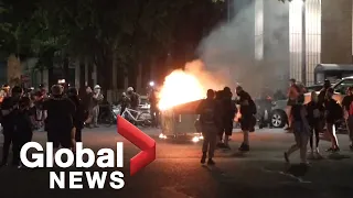 Portland protests: Riot declared after protesters set fire inside government building