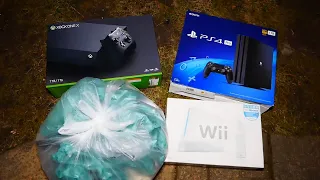 FOUND XBOX ONE, PS4, and Wii Boxes!!! Gamestop Dumpster Dive Night #935