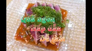 Japanese Street Food - Seared Bonito and Sushi (món ngon chế biến từ cá ngừ, ae có thể làm thử )