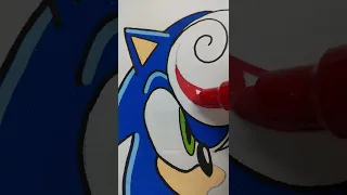 Drawing Sonic and Sage（Sonic Frontiers）Fusion Effect Using Posca Markers! (#Shorts)