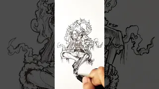 Speed drawing Sun God StickMan 😳 #shorts #anime #drawing #luffy