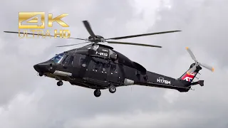(4K) Eurocopter EC-175 Airbus Helicopters F-WMXB arrival RAF Fairford RIAT 2023 AirShow