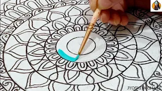 How To Draw Mandala Step By Step| Mandala on Canvas| Dot Mandala art| Jyoshita Ghate|