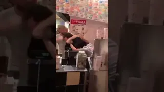 Crazy brawl at Brooklyn Pizzeria