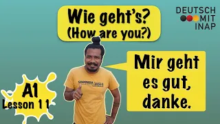 A1- German lesson 11 | "How are you?" in German | Wie geht's?