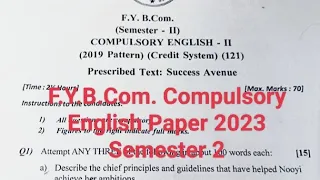 F.Y.B.Com. Compulsory English Paper Semester 2 Pune University