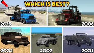 EVOLUTION OF FLATBED IN EVERY GTA GAME : WHICH IS BEST? (GTA5, GTA4, GTA SAN, VC, GTA 3)