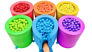 Satisfying Video l DIY Making Rainbow Candy Cup with Kinetic Sand Cutting ASMR #85
