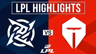 NIP vs TES Highlights ALL GAMES | LPL 2024 Spring | Ninjas In Pyjamas vs TOP Esports