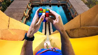 Can We Solve a Rubik's Cube on a Waterslide?