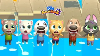 Talking Tom Gold Run 2 All Characters Drowned in The Water - Tom, Angela, Hank, Ginger, Ben, Becca