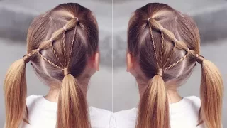 Feathered Bubble Braid into Pigtails