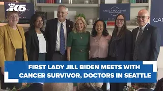 First Lady Jill Biden meets with panel of cancer survivors, doctors at Fred Hutchinson Cancer Center