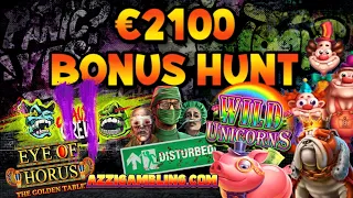 €2100 BONUS HUNT! 15 SLOTS! 💪💪 & LAST MONTHS DRAW🤑🎰