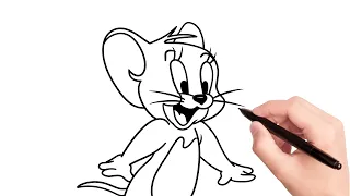 HOW TO DRAW JERRY FROM TOM AND JERRY STEP BY STEP PROCESS #howtodraw #tomandjerry