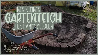 Nen kleinen Gartenteich anlegen "per Hand" 💧😤💪 Doch mit Teichfolie. #Selbstversorgung #Gartenteich