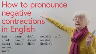 Basic English: How to pronounce negative contractions