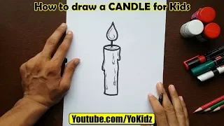 How to draw a CANDLE for Kids