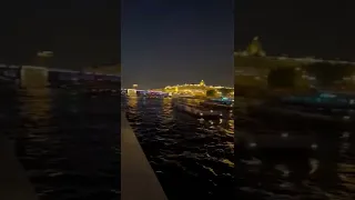 At night By boat on the Neva River   st  Petersburg   Walking Tour #shorts