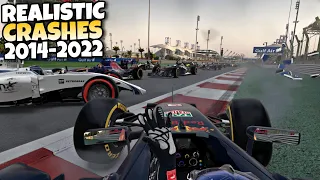 F1 REALISTIC CRASHES 2014 - 2022 #4