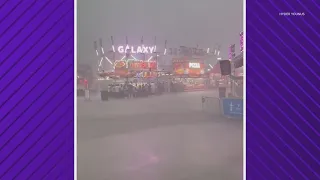 Video shows rain, wind at Houston Livestock Show and Rodeo