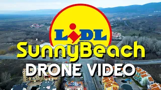 4K Drone Video SUNNY BEACH - New Lidl supermarket - Construction in progress - March 2023 - BULGARIA