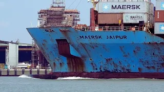 Spectacular Departure: 222m Rusty Old Ship Sets Sail