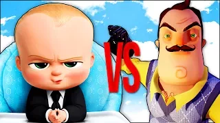 ПРИВЕТ СОСЕД VS БОСС МОЛОКОСОС | СУПЕР РЭП БИТВА | Hello Neighbor Alpha 4 Song ПРОТИВ Baby Boss