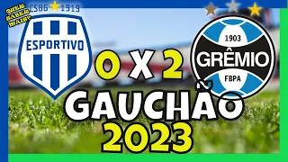 GOLAÇO E ASSISTÊNCIA DO SUÁREZ Esportivo 0 x 2 Grêmio GAUCHÃO 2023 4ª rodada