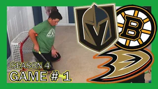 KNEE HOCKEY SEASON 4 - GAME # 1 - BRUINS / DUCKS / GOLDEN KNIGHTS - QUINNBOYSTV