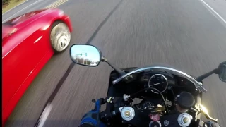 BMW DRIVER ALMOST HITS MOTORCYCLE GIVES THE THUMBS UP