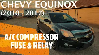 Chevrolet Equinox - A/C COMPRESSOR FUSE & RELAY LOCATION (2010 - 2017)