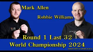 Mark Allen Vs Robbie W. | 2024 World Championship | Round 1 [Last 32]