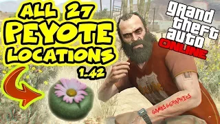 ALL 27 PEYOTE PLANT LOCATIONS *VERY EASY/SOLO* - GTA 5 - PLAY AS ANIMALS - SP-