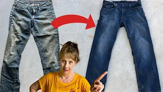 Old jeans look new with fiber reactive dye