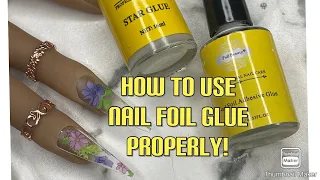 How to use AMAZON Nail Foil Glue!!! || Nail foil glue