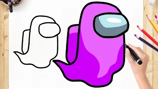 How to draw Among Us Ghost Purple