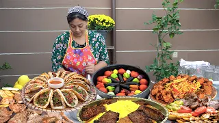 Azerbaijani woman cooked 12 kinds of food in 1 day! all the people in the village came as a guest!