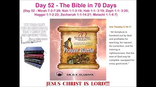 Day 52 Reading the Bible in 70 Days 70 Seventy Days Prayer and Fasting Programme 2021 Edition