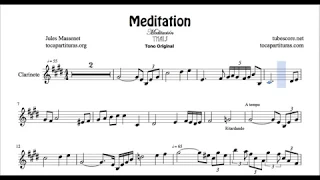 Meditation by Thais Sheet Music for Clarinet Original Tone