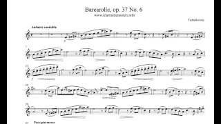 Barcarolle   op37 No.6  Tschaikovsky - play Clarinet