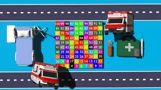 Wheels on the Ambulance Numbers Song | Counting From 1 to 100