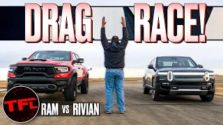 FIRST EVER Ram TRX vs. Rivian R1T Drag Race: Is The T-Rex Finally Going Down?