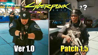 Cops AI in 1.0 vs. 1.5 | Cyberpunk 2077