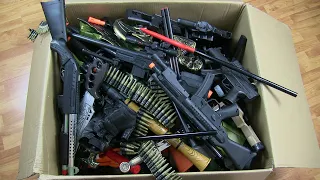 Giant Box of Toys Guns ! Realistic Toy Rifles Military Guns Toys & Equipment