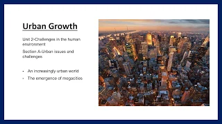 Urban growth | Urban issues and challenges | AQA GCSE Geography