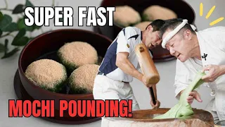 SUPER FAST-POUNDING MOCHI in NARA | How to Cook Yomogi Mochi at Home | Nakatanido