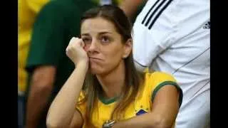 Brazilian Fans Crying During World Cup 2014 Semi-Final - 1 Brazil vs 7 Germany